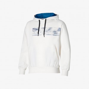 Mizuno ATHLETICS GRAPHIC HOODIE Hvite | NO_MZN30231