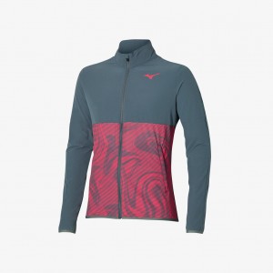 Mizuno CHARGE PRINTED JACKET Rød Grå | NO_MZN49366