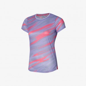 Mizuno DRYAEROFLOW GRAPHIC TEE Rød Lilla | NO_MZN43411