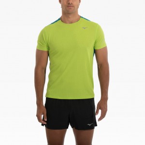 Mizuno DRYAEROFLOW TEE Gul Blå | NO_MZN46673