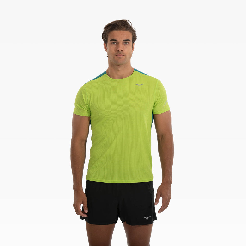 Mizuno DRYAEROFLOW TEE Gul Blå | NO_MZN46673