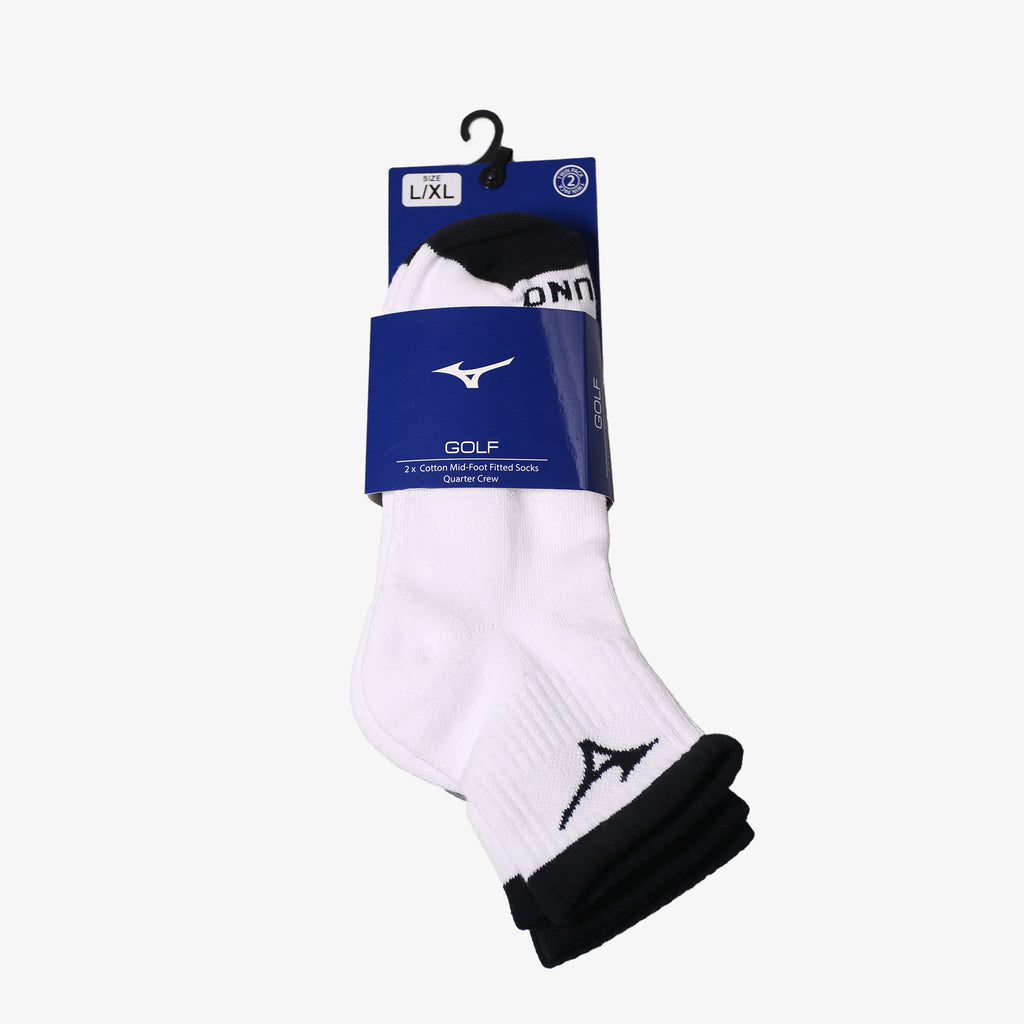 Mizuno QTR CREW FITTED SOCK (2-PACK) Hvite Grå | NO_MZN19822