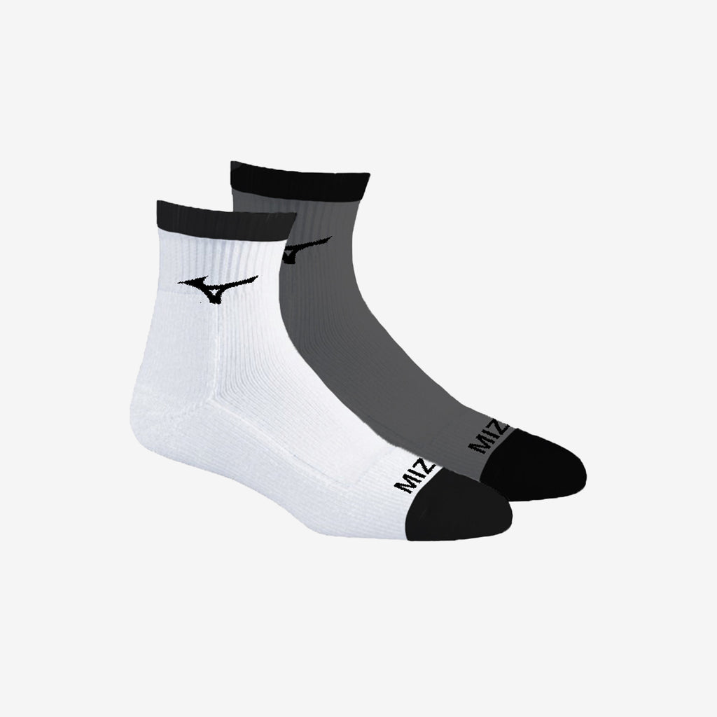 Mizuno QTR CREW FITTED SOCK (2-PACK) Hvite Grå | NO_MZN19822