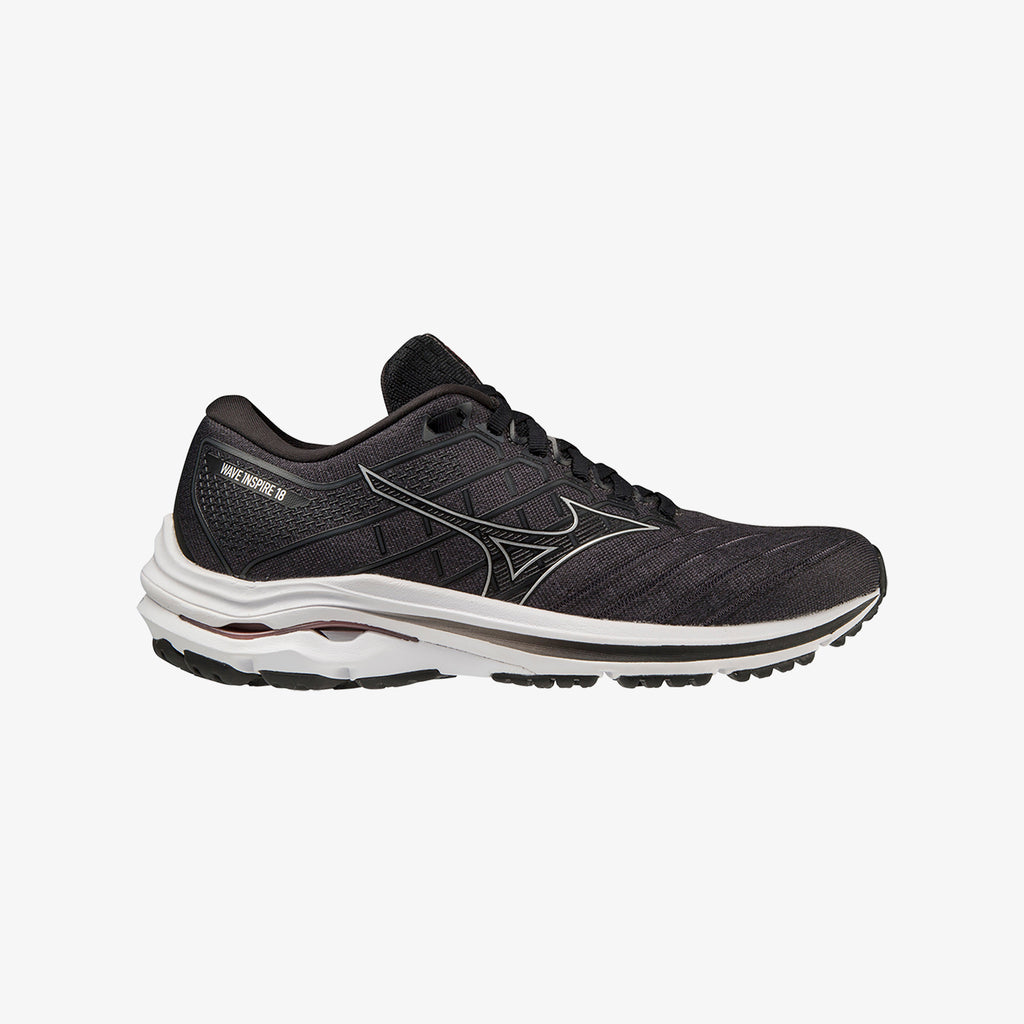 Mizuno WAVE INSPIRE 18 D WIDE Svarte Sølv | NO_MZN80600