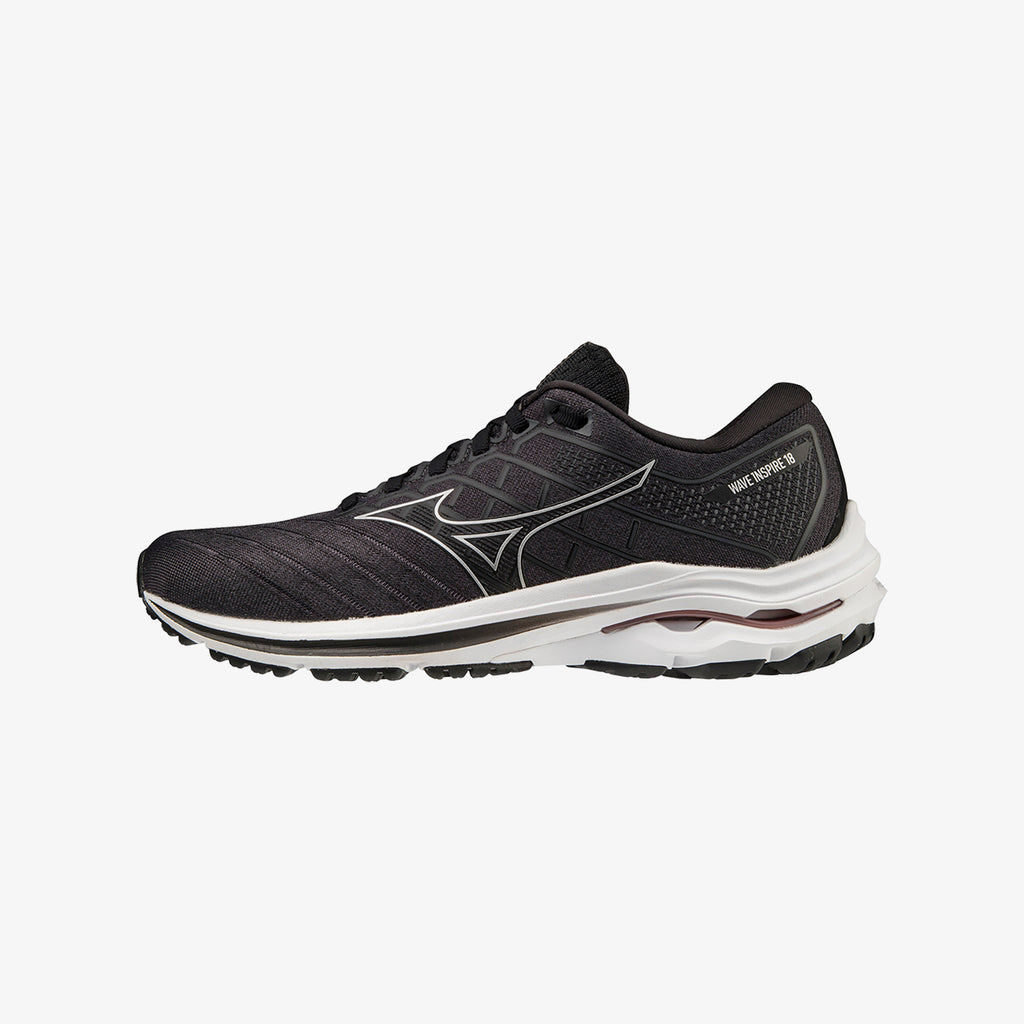 Mizuno WAVE INSPIRE 18 D WIDE Svarte Sølv | NO_MZN80600